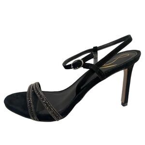 Sam Edelman‎ Sandals Womens Size 6.5 Black Faux Leather Open Toe Daisie Heels